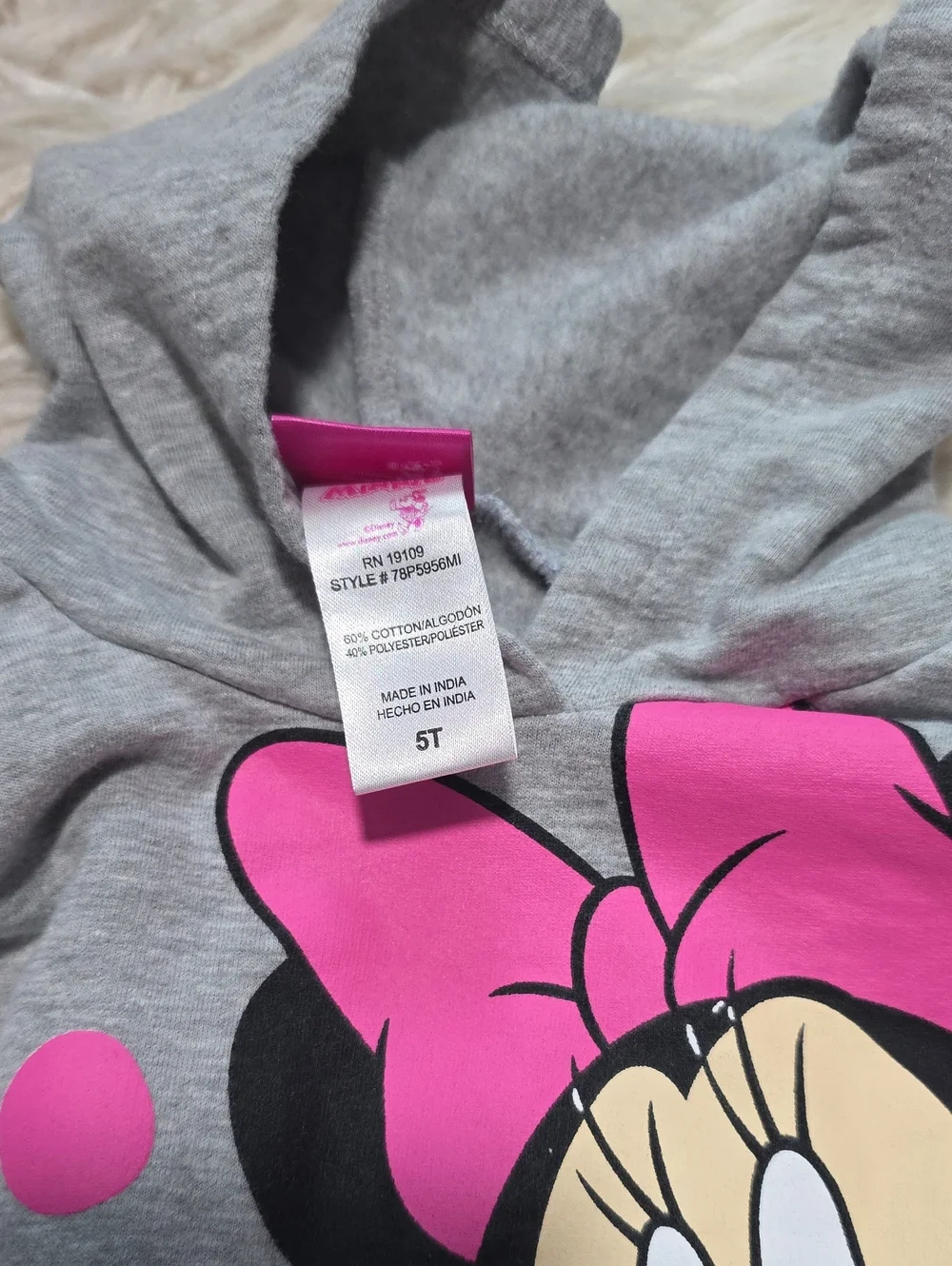 Disney Minnie Hoodie- 5T